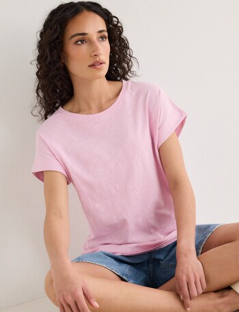 Zest Organic Cotton Boxy Tee, Petal product photo