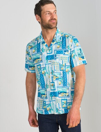 Gasoline Bella Slub Short Sleeve Shirt, Blue product photo