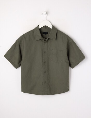 No Issue Crop Short Sleeve Shirt, Khaki product photo