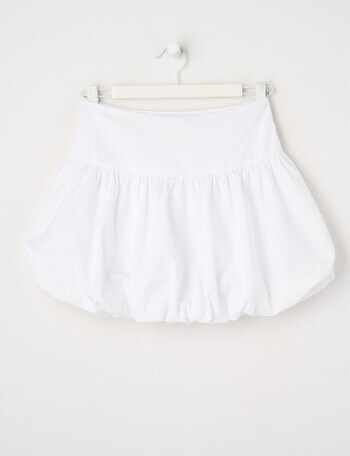 Switch Balloon Hem Skirt, White product photo