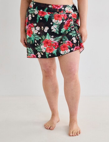 Zest Resort Curve Ruched Swim Skort, Hot House & Animal product photo