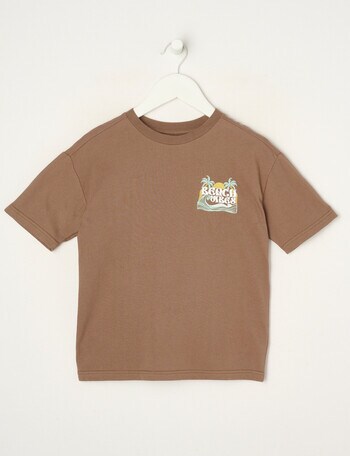 Mac & Ellie Beach Vibes Short Sleeve Tee, Cocoa product photo