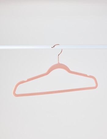 Haven Essentials Ensemble Thin Coat Hanger Flocked Pink, Set of 10 product photo