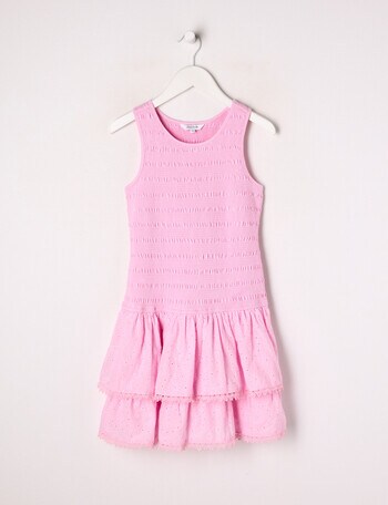 Switch Shirred Drop Waist Dress, Baby Pink product photo