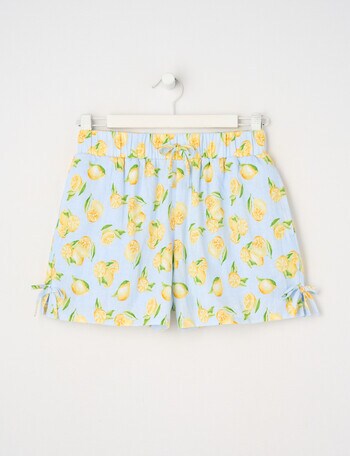 Switch Lemons Mia Bow Linen Blend Short, Cornflower Blue product photo