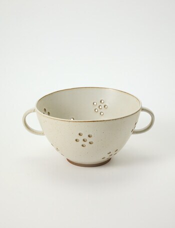 Gather Double Handle Colander, Linen product photo