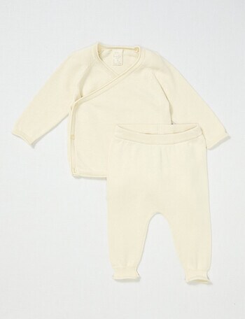 Little Bundle Essentials Knitted Clothing Set, 2-Piece, Vanilla product photo