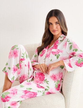 Whistle Sleep Camellia Satin PJ Set, Print, 8-18 product photo