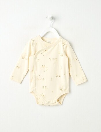 Little Bundle Essentials Stretch Cotton Bodysuit, Cream product photo