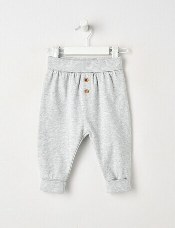 Little Bundle Essentials Stretch Cotton Pant, Grey Marle product photo