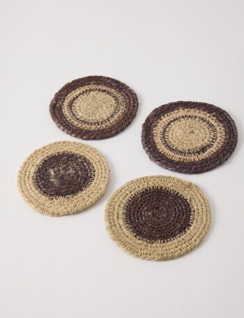 Gather Coaster Set of 4, Chocolate, 10cm product photo