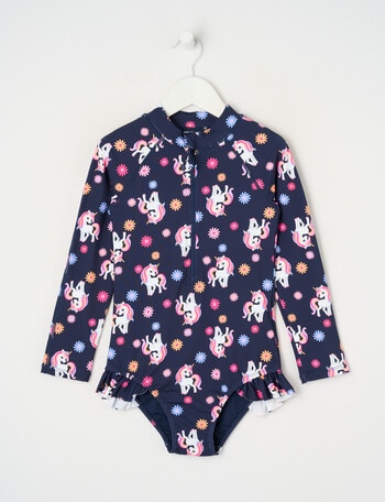 Wavetribe Unicorn Long Sleeve Rashsuit, Navy product photo