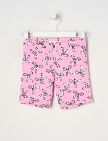 Mac & Ellie Bows Rib Bike Short, Candy Pink product photo