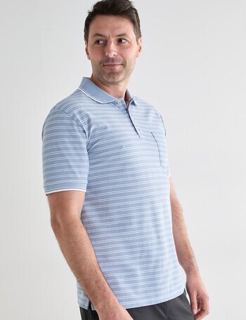 Chisel 2 Colour Short Sleeve Polo Shirt, Sky Blue product photo