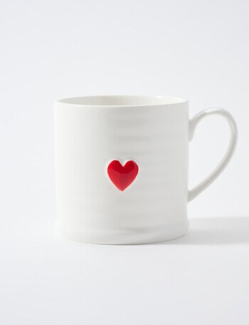Bosa Heart Mug, 12cm, Cream & Blue product photo