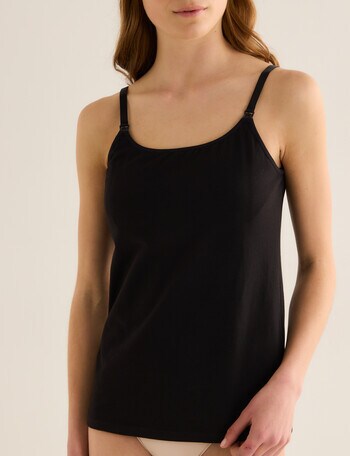 Lyric Cotton Maternity Camisole, Black product photo