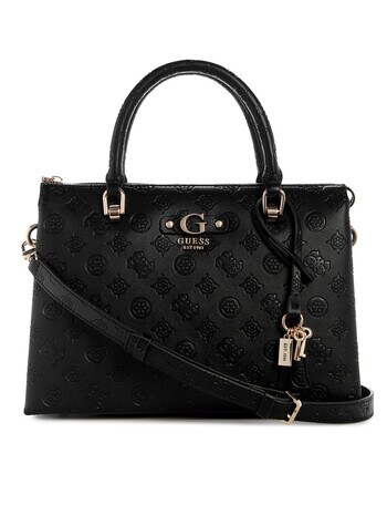 Guess Dita Multi Comp Satchel Bag, Black Logo product photo
