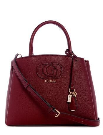 Guess Isola 3 Comp Satchel Bag, Burgundy product photo