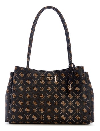 Guess Carrie Logo Girlfriend Carryall Bag, Espresso Logo product photo
