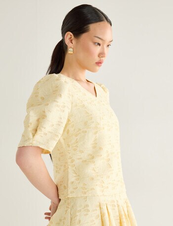 State of play Sabrina Textured Top, Butter product photo