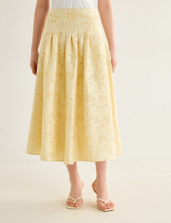 State of play Sabrina Textured Midi Skirt, Butter product photo