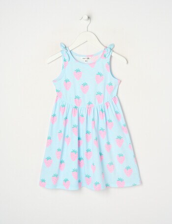 Mac & Ellie Strawberries Tie Shoulder Knit Dress, Mint product photo