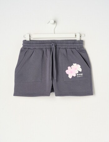 Switch Hibiscus Fleece Short, Charcoal product photo