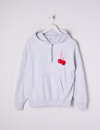 Switch Cherry Oversized Hoodie, Grey Marle product photo