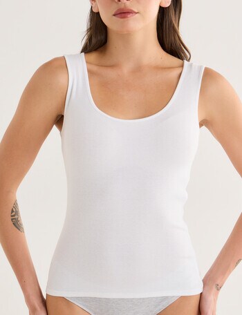 Lyric Rib Tank Top, White product photo