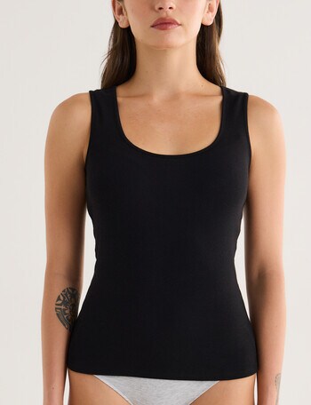 Lyric Rib Tank Top, Black product photo