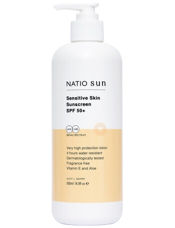 Natio Sun Sensitive Skin Sunscreen SPF50+, 500ml product photo