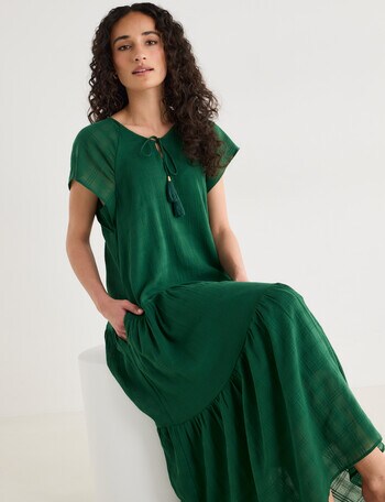 Zest Textured Maxi Dress, Forest product photo