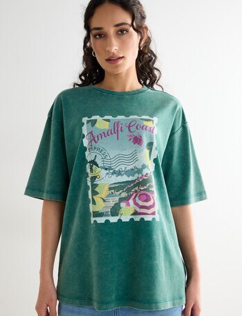 Zest Stamp Vintage Wash Holiday Tee, Forest product photo