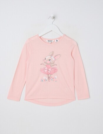 North South Merino Ballerina Bunny Merino Long Sleeve Top, Blush product photo