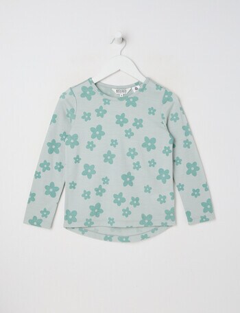 North South Merino Daisies Merino Long Sleeve Top, Mint product photo