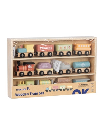 Tooky Toy Wooden Train Set, Nordic product photo