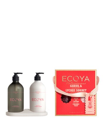 Ecoya Bathroom Gift Set, Guava & Lychee Sorbet product photo