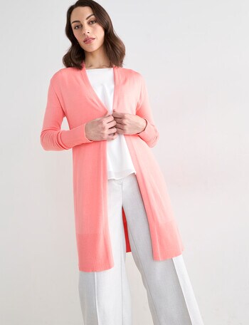 Oliver Black Longline Cardigan, Coral product photo