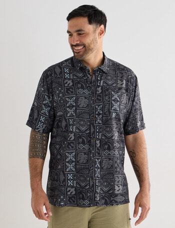 Kauri Trail Viscose Print Short Sleeve Shirt, Multi product photo