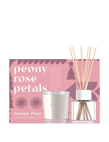 The Aromatherapy Co. Aroma Pure Home Fragrance Set 1x 80g Candle + 1x 40ml, Diffuser Peony Rose Petals product photo