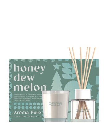 The Aromatherapy Co. Aroma Pure Home Fragrance Set 1x 80g Candle + 1x 40ml, Diffuser Honeydew Melon product photo