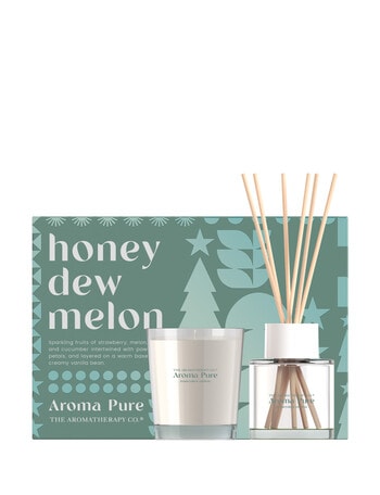 The Aromatherapy Co. Aroma Pure Home Fragrance Set 1x 80g Candle + 1x 40ml, Diffuser Honeydew Melon product photo