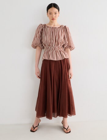 State of play Sorcha Panelled Midi Skirt, Brandy product photo