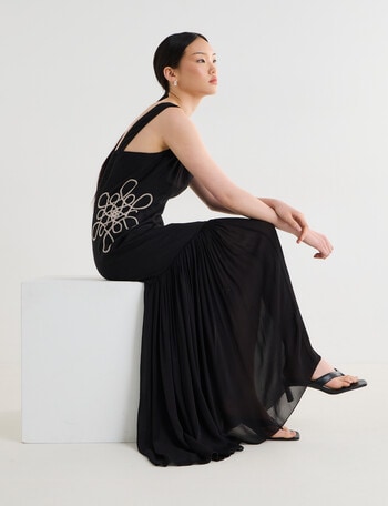 State of play Onyx Embroidered Dress, Black product photo