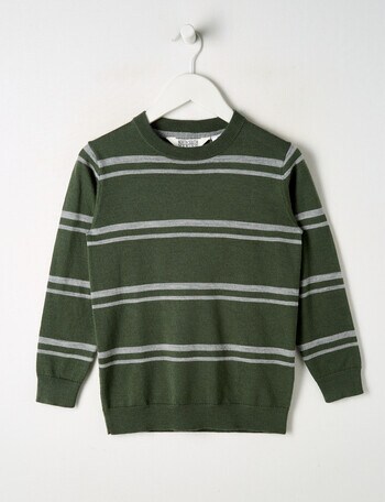 North South Merino Merino Stripe Jumper, Khaki product photo