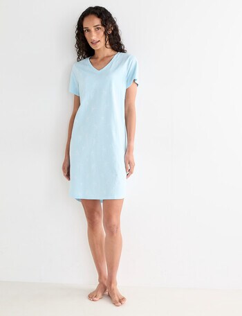 Zest Sleep T-Shirt Nightie, Aqua product photo