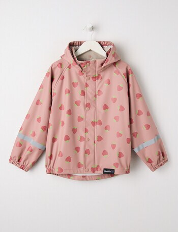 Mum 2 Mum Strawberries Rainwear Jacket, Dusty Pink product photo