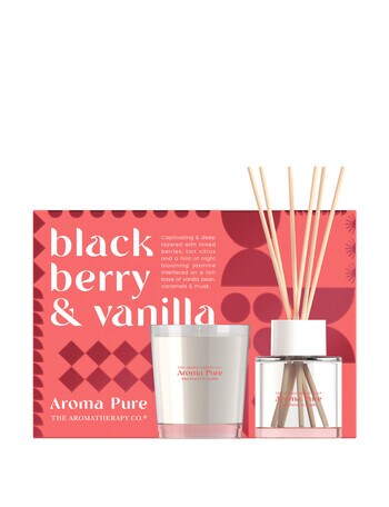 The Aromatherapy Co. Aroma Pure Home Fragrance Set 1x 80g Candle + 1x 40ml Diffuser, Blackberry & Vanilla product photo