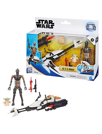 Star Wars IG-11 & Grogu Speeder Bike 10cm Vehicle Pack product photo