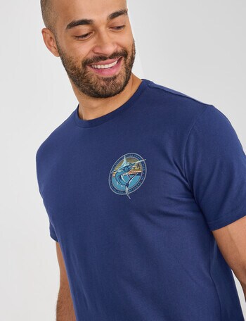 Gasoline Marlin Printed Tee, Navy product photo
